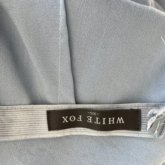 White Fox Blue Tie-Back Mini Dress with Adjustable Straps XS - Picture 6 of 7